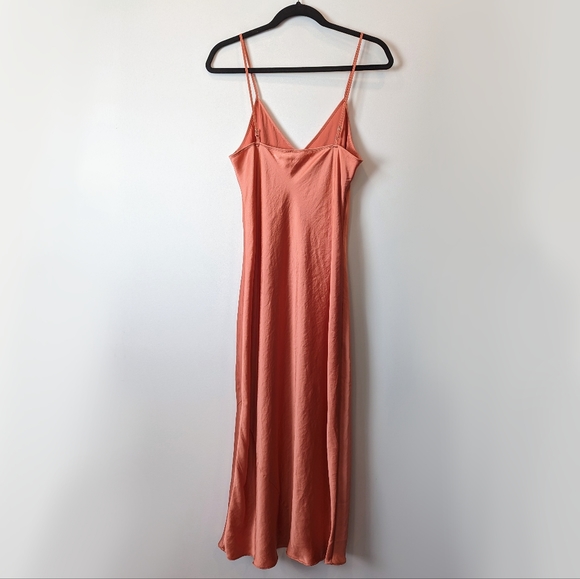 NWOT Wilfred Christine Tawny Orange Slip Dress - Picture 3 of 5